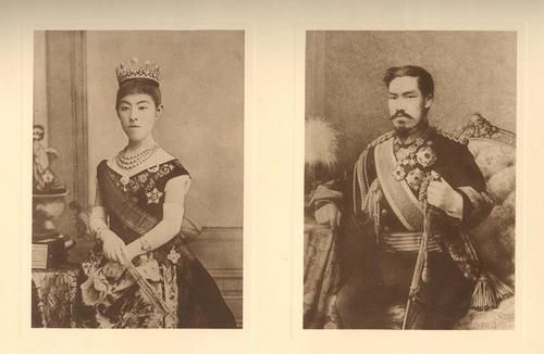 Imagen de la Emperatriz Shoken y el Emperador Meiji