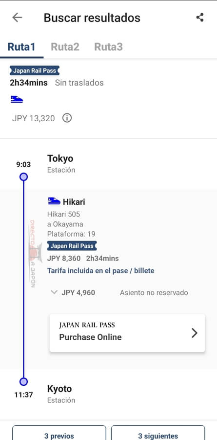 resultados búsqueda Japan Travel by Navitime