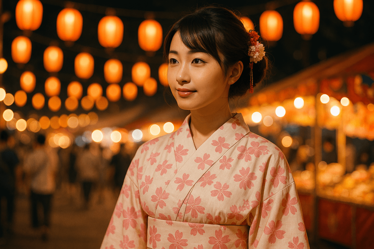 yukata de verano para matsuri en Japón
